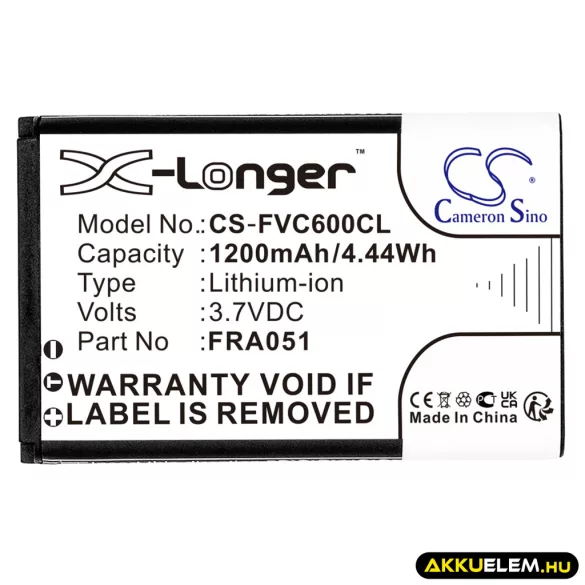 Utángyártott FRITZ!Fon Vezeték nélküli telefon Li-ion akkumulátor 3.7V 1200mAh  523450AR1000, 312BAT026 - CameronSino