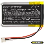 Utángyártott Garmin Műszerfali kamera Li-Polymer akkumulátor 3.7V 250mAh 361-00103-00, 361-00103-01 - CameronSino
