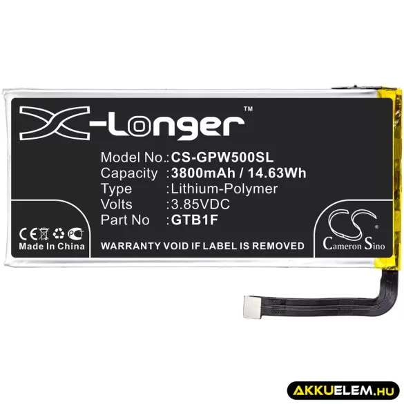 Utángyártott Google mobil Li-Polymer akkumulátor 3.85V 3800mAh GTB1F - CameronSino