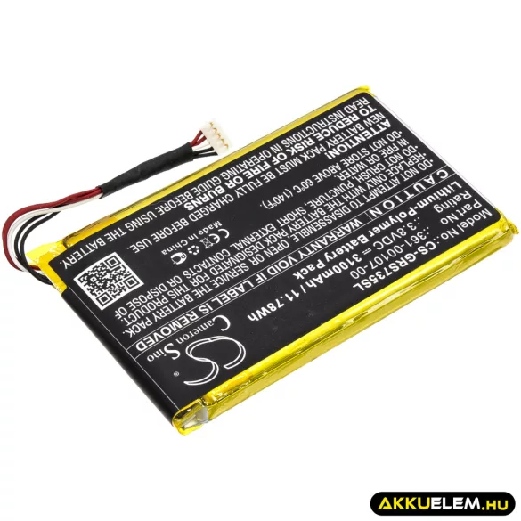 Utángyártott Garmin GPS Li-Polymer akkumulátor 3.8V 3100mAh 361-00107-00 - CameronSino