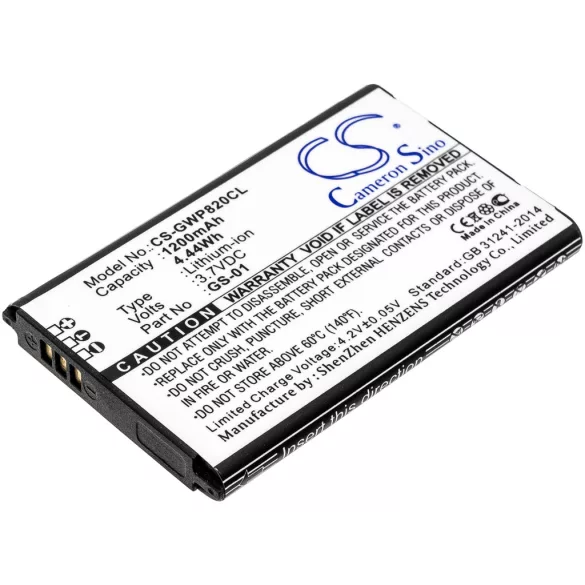 Utángyártott Grandstream Vezeték nélküli telefon Li-ion akkumulátor 3.7V 1200mAh GS-01 - CameronSino