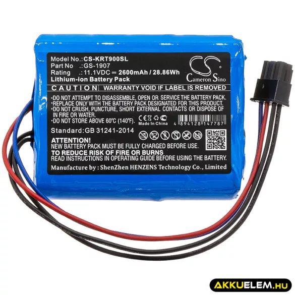 Utángyártott Kronos digitális óra Li-ion akkumulátor 11.1V 2600mAh GS-1907 - CameronSino