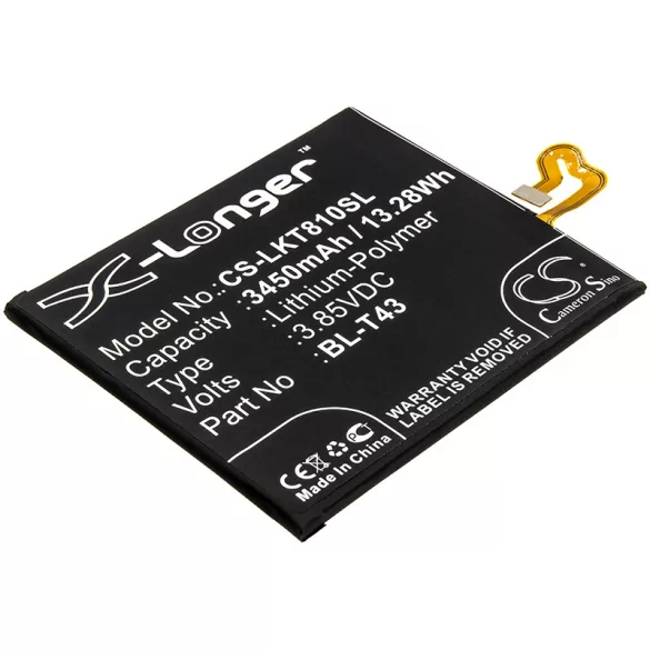 Utángyártott LG mobil Li-Polymer akkumulátor 3.85V 3450mAh BL-T43, EAC64518901 - CameronSino
