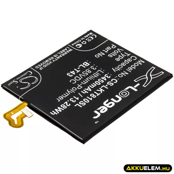 Utángyártott LG mobil Li-Polymer akkumulátor 3.85V 3450mAh BL-T43, EAC64518901 - CameronSino