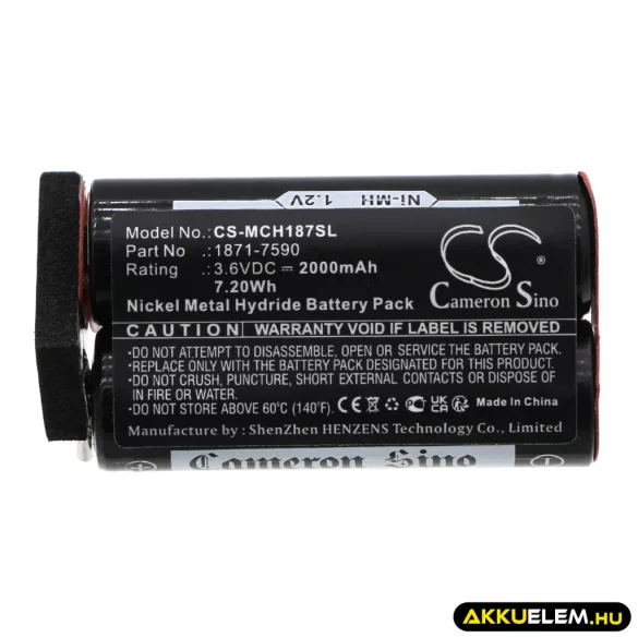 Utángyártott Moser Borotva Ni-MH akkumulátor 3.6V 2000mAh 1871-7590 - CameronSino