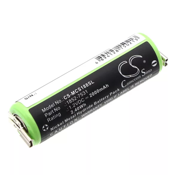 Utángyártott Moser Borotva Ni-MH akkumulátor 1.2V 2000mAh 1852-7531, 1590-7291 - CameronSino