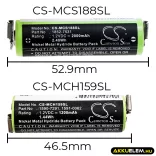 Utángyártott Moser Borotva Ni-MH akkumulátor 1.2V 2000mAh 1852-7531, 1590-7291 - CameronSino