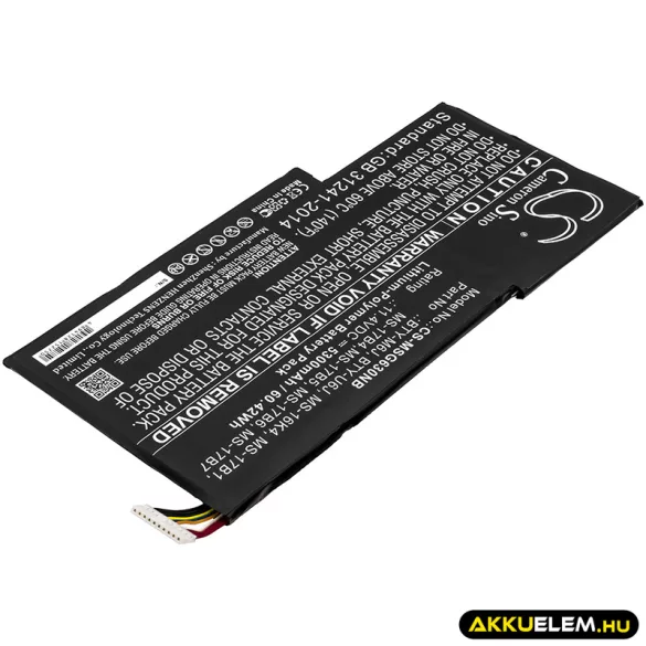 Utángyártott MSI laptop Li-Polymer akkumulátor 11.4V 5300mAh BTY-M6J, BTY-U6J - CameronSino