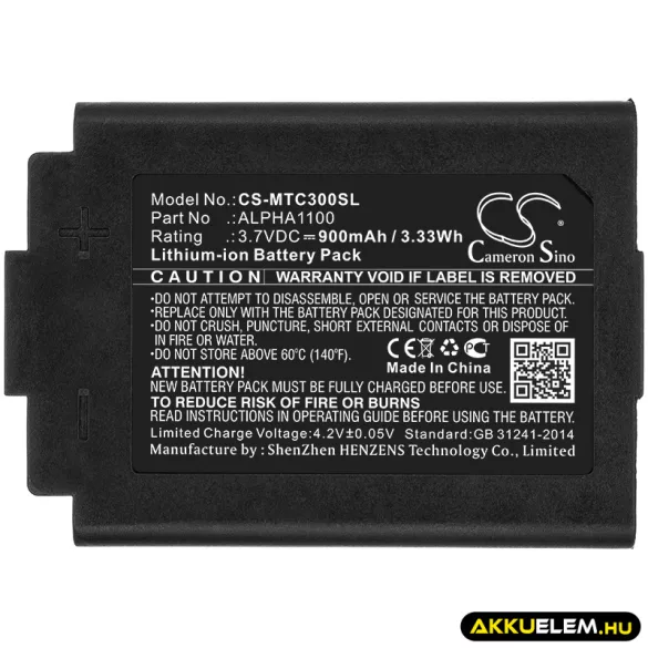 Utángyártott 3M Vezeték nélküli fejhallgató Li-ion akkumulátor 3.7V 900mAh ALPHA1100 - CameronSino