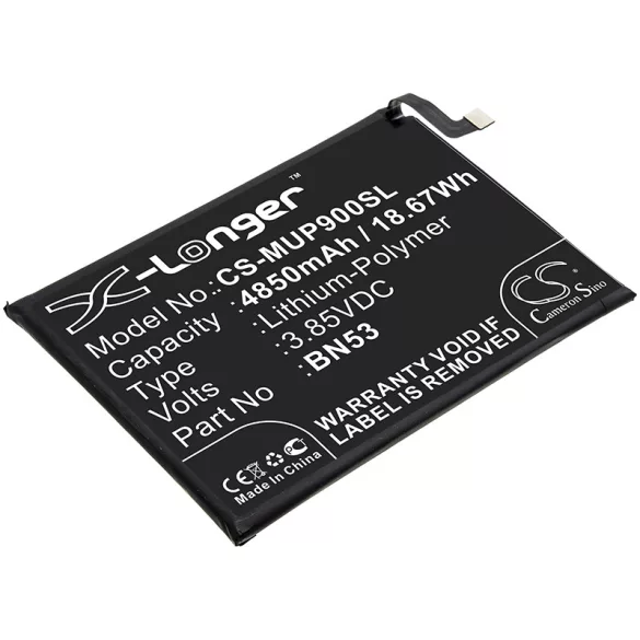 Utángyártott Redmi mobil Li-Polymer akkumulátor 3.85V 4850mAh BN53 - CameronSino