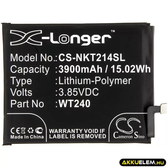Utángyártott Nokia mobil Li-Polymer akkumulátor 3.85V 3900mAh WT240 - CameronSino