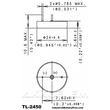   TL-2450 (SL-340 kompatiblilis) 1/10 C lítium elem 3,6V 550mAh