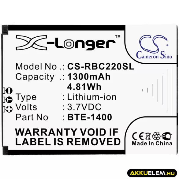 Utángyártott ANS mobil Li-ion akkumulátor 3.7V 1300mAh - CameronSino