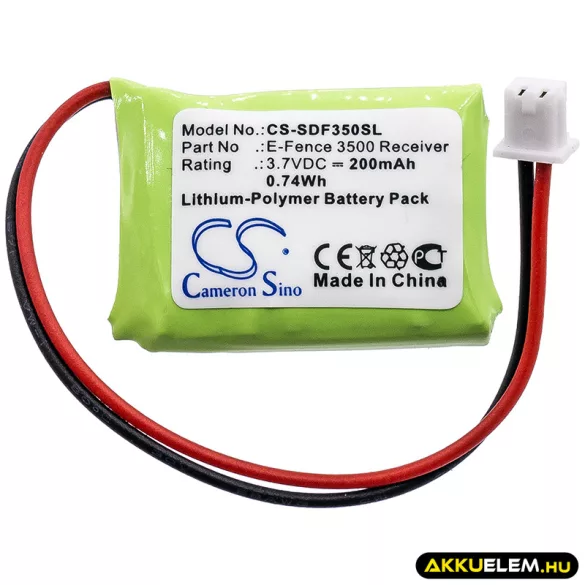 Utángyártott Dogtra Kutyanyakörv Li-Polymer akkumulátor 3.7V 200mAh - CameronSino