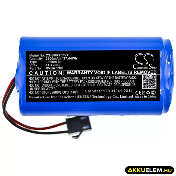 Utángyártott Shark porszívó Li-ion akkumulátor 14.4V 2600mAh RVBAT700 - CameronSino