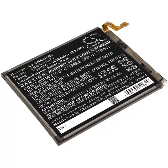 Utángyártott Samsung mobil Li-Polymer akkumulátor 3.85V 2850mAh EB-BA415ABY, GH82-22861A - CameronSino