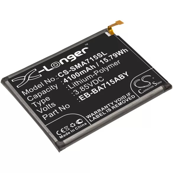 Utángyártott Samsung mobil Li-Polymer akkumulátor 3.85V 4100mAh EB-BA715ABY, GH82-22153A - CameronSino