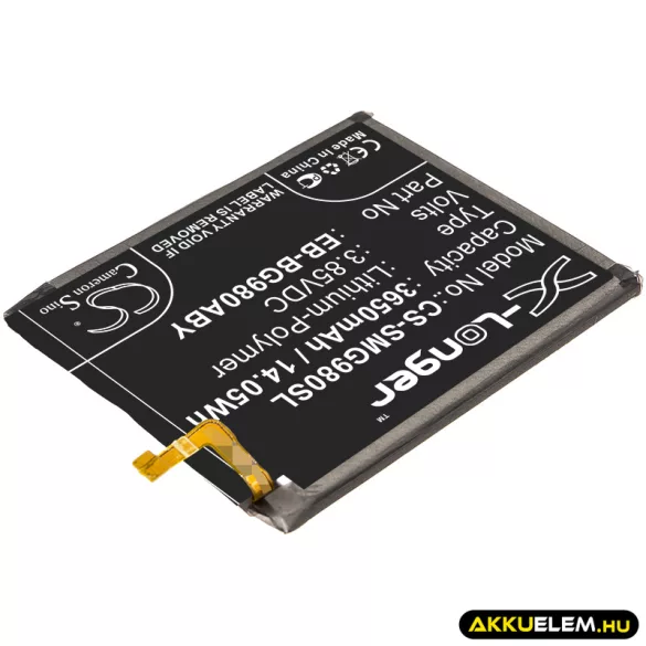 Utángyártott Samsung mobil Li-Polymer akkumulátor 3.85V 3650mAh EB-BG980ABY, GH82-22122A - CameronSino