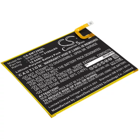 Utángyártott Samsung Tablet Li-Polymer akkumulátor 3.85V 5100mAh SWD-WT-N8 - CameronSino