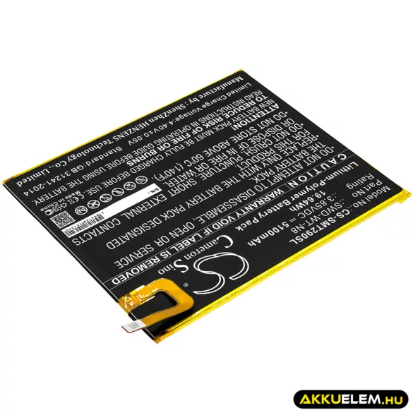 Utángyártott Samsung Tablet Li-Polymer akkumulátor 3.85V 5100mAh SWD-WT-N8 - CameronSino