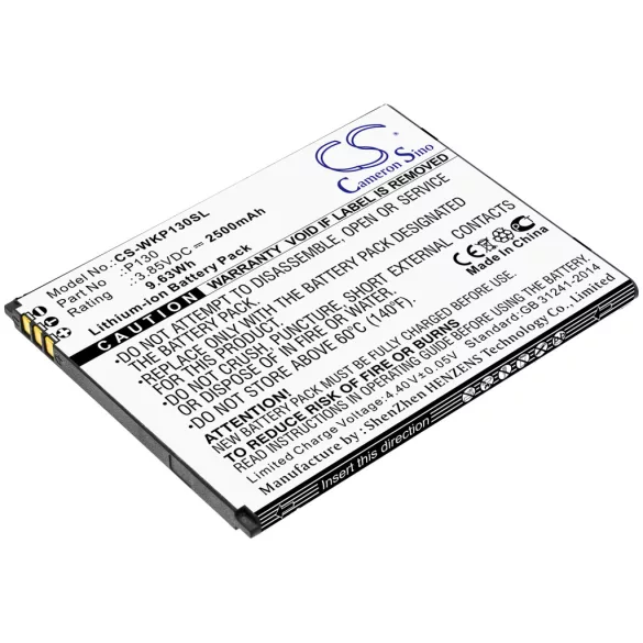 Utángyártott Wiko mobil Li-ion akkumulátor 3.85V 2500mAh P130 - CameronSino