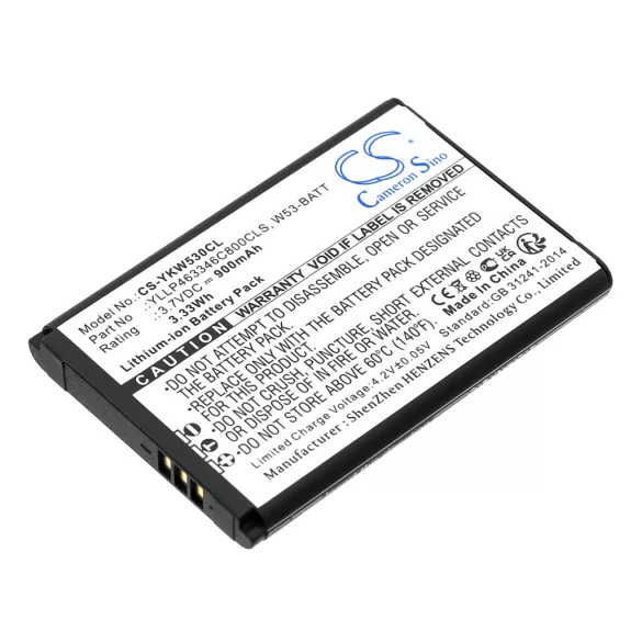 Utángyártott Yealink Vezeték nélküli telefon Li-ion akkumulátor 3.7V 900mAh W53-BATT, YLLP463346C800CLS - CameronSino