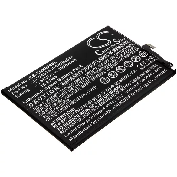 Utángyártott Nubia mobil Li-Polymer akkumulátor 3.85V 4900mAh Li3949T44P6h996644 - CameronSino