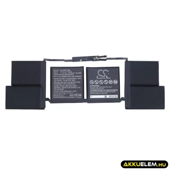 Utángyártott Apple laptop Li-Polymer akkumulátor 11.36V 8700mAh A2113, 610-00533 - CameronSino