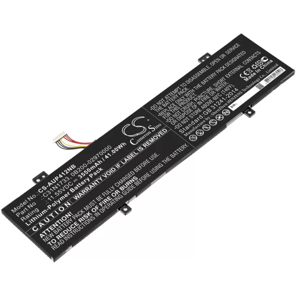 Utángyártott Asus laptop Li-Polymer akkumulátor 11.55V 3550mAh C31N1733, 0B200-02970000 - CameronSino
