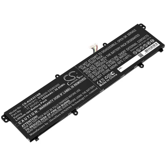 Utángyártott Asus laptop Li-ion akkumulátor 11.55V 3450mAh B31N1911, B0B200-03580300 - CameronSino