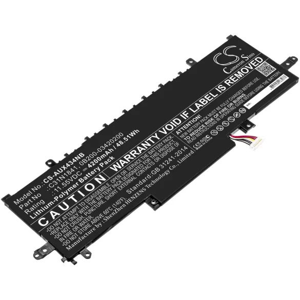 Utángyártott Asus laptop Li-Polymer akkumulátor 11.55V 4200mAh C31N1841, 0B200-03420200 - CameronSino