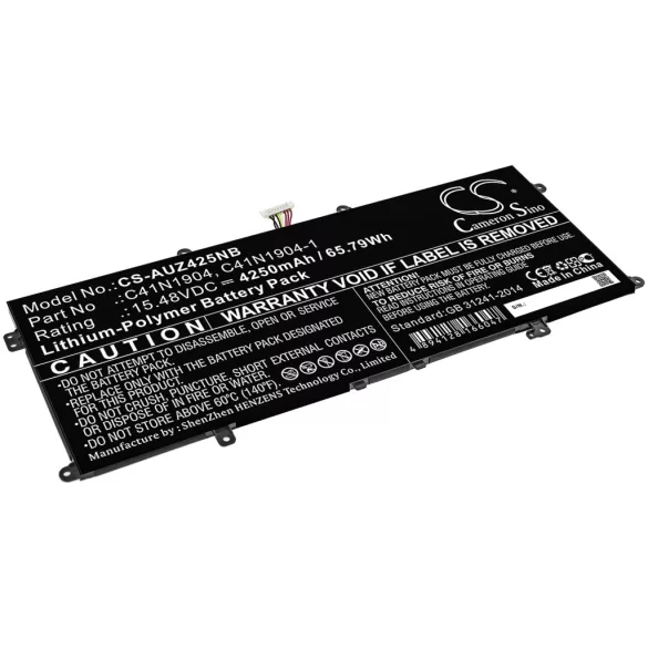 Utángyártott Asus laptop Li-Polymer akkumulátor 15.48V 4250mAh 0B200-03660000, 02B200-03660500 - CameronSino