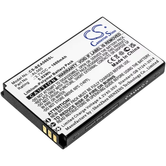 Utángyártott Bea-fon mobil Li-Polymer akkumulátor 3.7V 1600mAh AL560 - CameronSino
