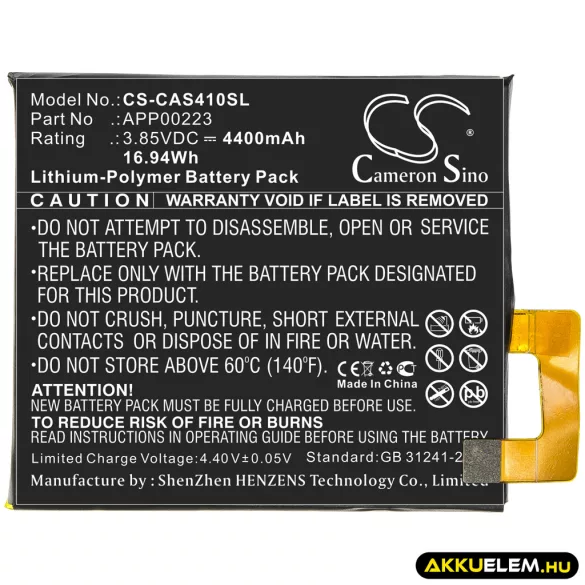 Utángyártott CATERPILLAR mobil Li-Polymer akkumulátor 3.85V 4400mAh APP00223 - CameronSino