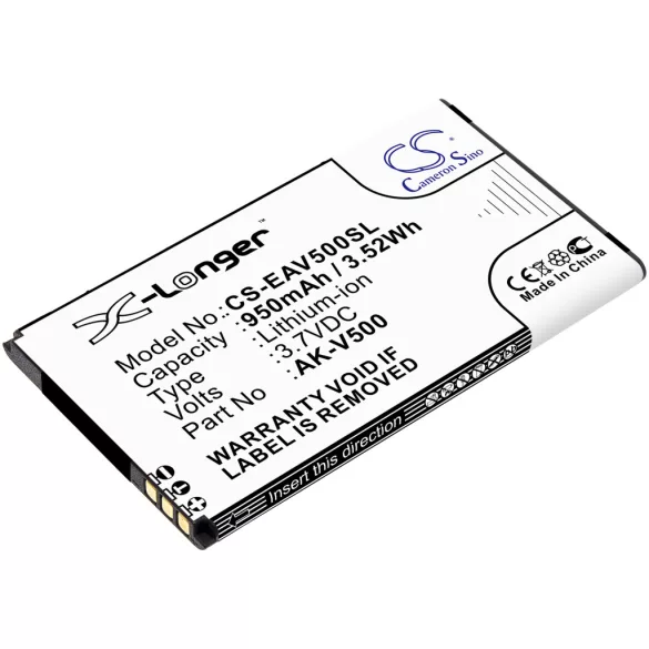 Utángyártott Emporia mobil Li-ion akkumulátor 3.7V 950mAh AK-V500 - CameronSino