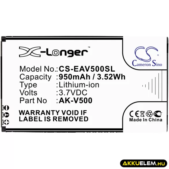 Utángyártott Emporia mobil Li-ion akkumulátor 3.7V 950mAh AK-V500 - CameronSino