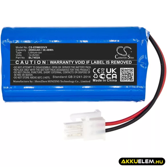Utángyártott Tesla porszívó Li-ion akkumulátor 14.8V 2600mAh - CameronSino