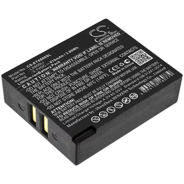 Utángyártott Eartec Vezeték nélküli fejhallgató Li-ion akkumulátor 3.7V 810mAh LX600LI - CameronSino