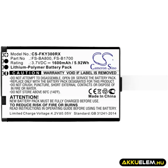 Utángyártott Flysky Távirányító akkumulátor 3.7V FS-BA800, FS-B1700 - CameronSino