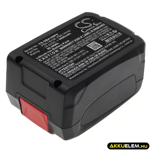 Utángyártott Gardena Kertészeti eszköz Li-ion akkumulátor 18V 5000mAh PBA 18V36, PBA 18V45 - CameronSino