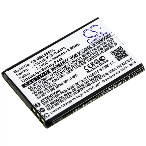 Utángyártott Saiet mobil Li-ion akkumulátor 3.7V 800mAh - CameronSino