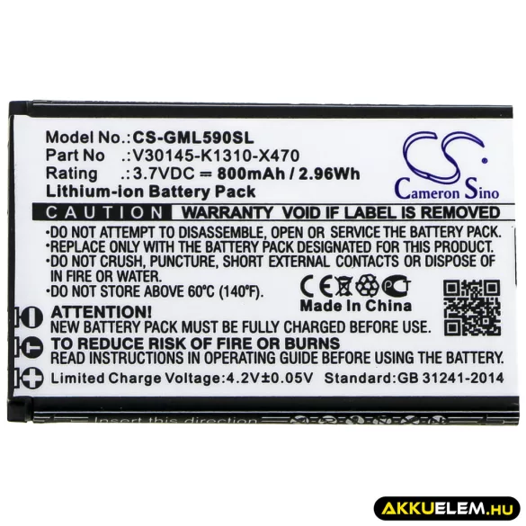 Utángyártott Saiet mobil Li-ion akkumulátor 3.7V 800mAh - CameronSino