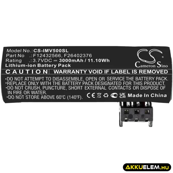 Utángyártott Ingenico Fizetési terminál Li-ion akkumulátor 3.7V 3000mAh F26402376, PBI61726 - CameronSino