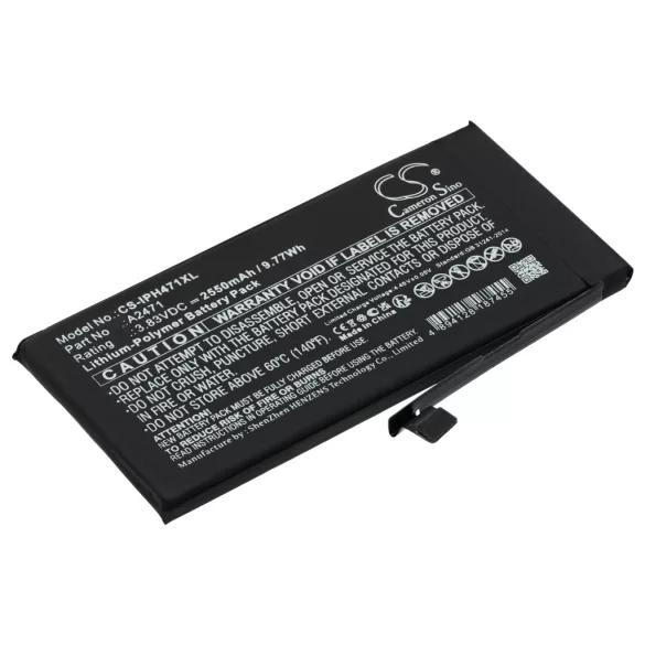 Utángyártott Apple mobil Li-Polymer akkumulátor 3.83V 2550mAh A2471 - CameronSino
