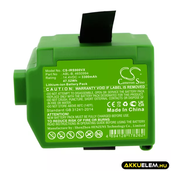 Utángyártott iRobot porszívó Li-ion akkumulátor 14.4V 3300mAh ABL-B, 4650994 - CameronSino