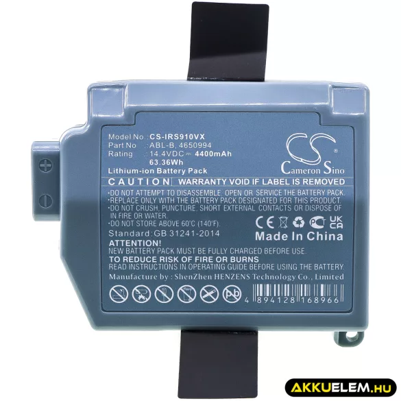 Utángyártott iRobot porszívó Li-ion akkumulátor 14.4V 4400mAh ABL-B, 4650994 - CameronSino