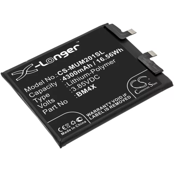 Utángyártott Xiaomi mobil Li-Polymer akkumulátor 3.85V 4300mAh BM4X - CameronSino