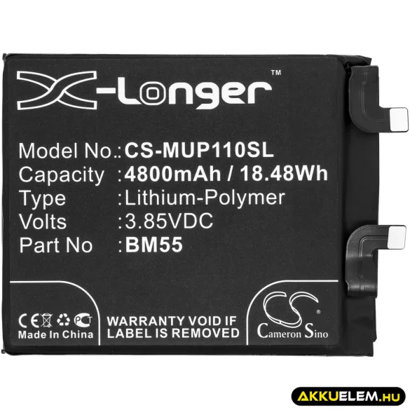 Utángyártott Xiaomi mobil Li-Polymer akkumulátor 3.85V 4800mAh BM55 - CameronSino