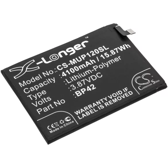 Utángyártott Xiaomi mobil Li-Polymer akkumulátor 3.87V 4100mAh BP42 - CameronSino