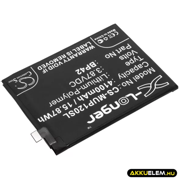 Utángyártott Xiaomi mobil Li-Polymer akkumulátor 3.87V 4100mAh BP42 - CameronSino